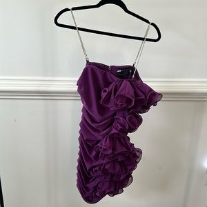 ASOS ruffled mini dress with embellished straps